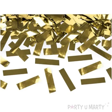 tuba strzelajaca konfetti paski zlote partydeco 40 cm