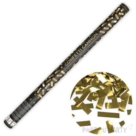 tuba strzelajaca konfetti paski zlote partydeco 80 cm