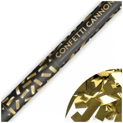 tuba strzelajaca konfetti paski zlote partydeco 80 cm