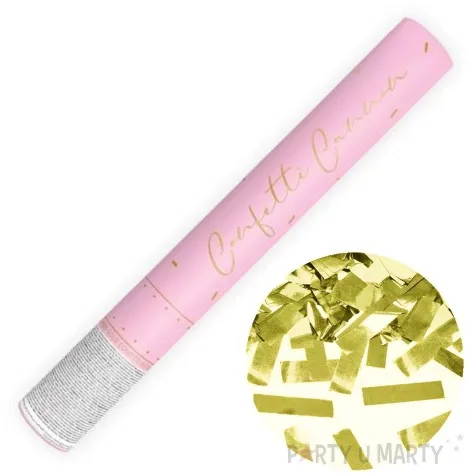 tuba strzelajaca konfetti paski zloty partydeco 40 cm