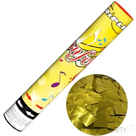 tuba strzelajaca konfetti paski zloty triplex 30 cm