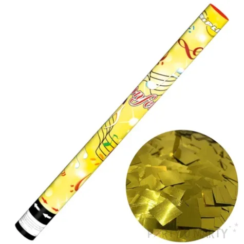 tuba strzelajaca konfetti paski zloty triplex 60 cm