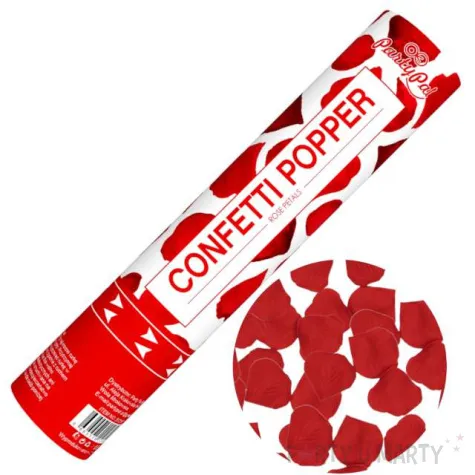 tuba strzelajaca konfetti platki roz czerwony partypal 30 cm