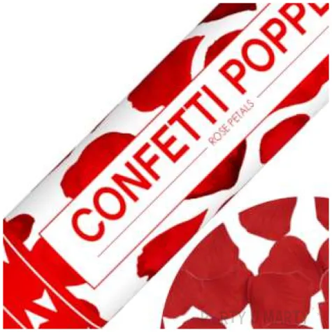 tuba strzelajaca konfetti platki roz czerwony partypal 30 cm