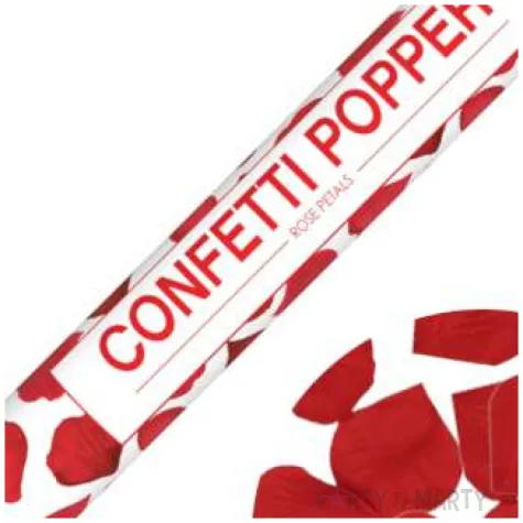 tuba strzelajaca konfetti platki roz czerwony partypal 60 cm