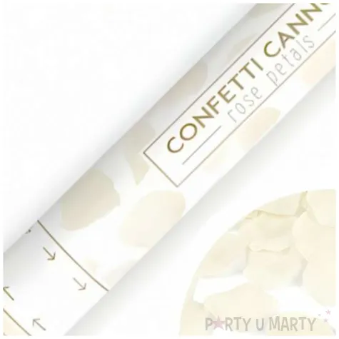 tuba strzelajaca konfetti platki roz kremowy partydeco 40 cm