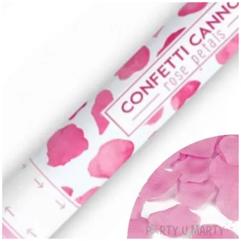 tuba strzelajaca konfetti platki roz rozowy partydeco 40 cm