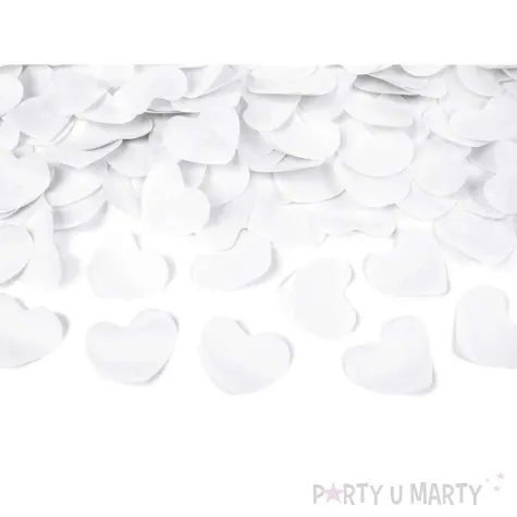 tuba strzelajaca konfetti serca bialy partydeco 40 cm
