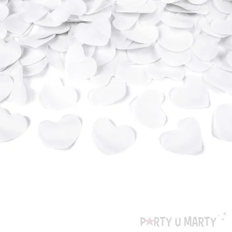 tuba strzelajaca konfetti serca bialy partydeco 80 cm