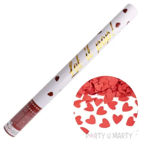 tuba strzelajaca konfetti serca czerwony amscan 60 cm
