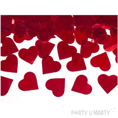 tuba strzelajaca konfetti serca czerwony partydeco 40 cm