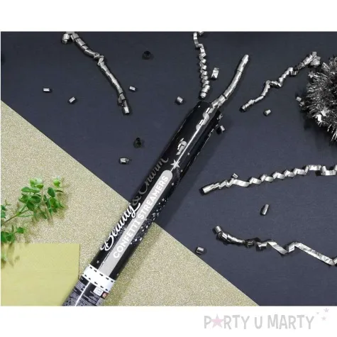 tuba strzelajaca konfetti serpentyny srebrny godan 40 cm