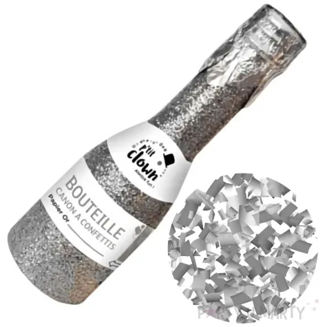 tuba strzelajaca konfetti szampan serpentyny srebrny ptitclown 16 cm