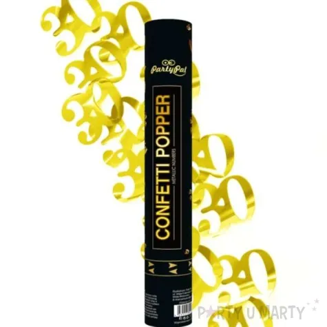 tuba strzelajaca konfetti urodziny cyfra 30 zlote partypal 40 cm