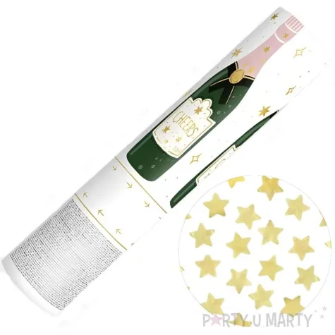 uba strzelajaca konfetti szampan gwiazdki zloty partydeco 20 cm