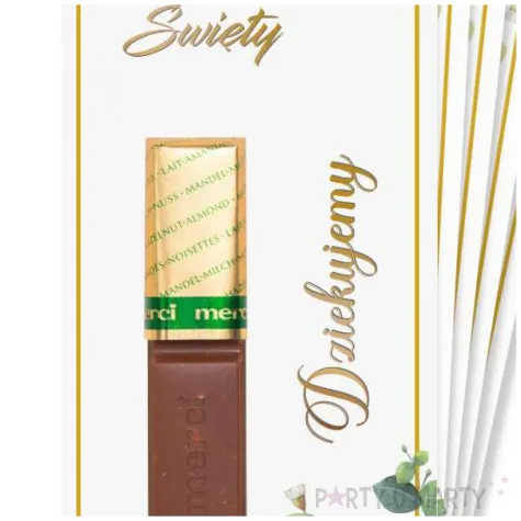 upominek dla gosci bileciki na czekoladki chrzest swiety eukaliptus beauty podziekowania x5