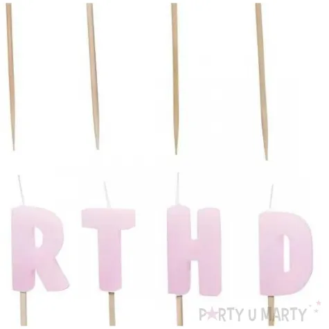 urodzinowe swieczki na tort napis happy birthday fioletowe pastelowe 13 szt