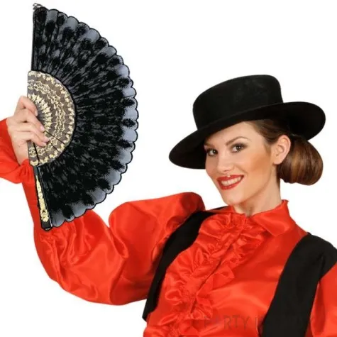 wachlarz lady czarny materialowy widmann