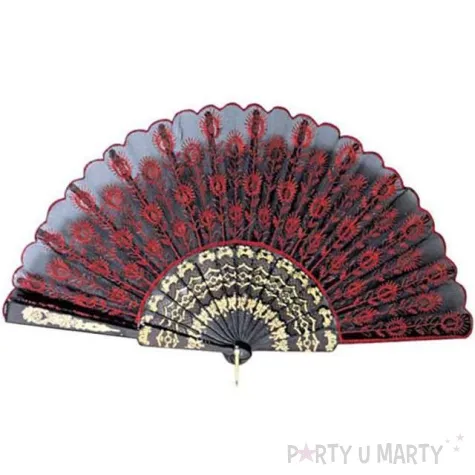 wachlarz lady czerwony materialowy widmann