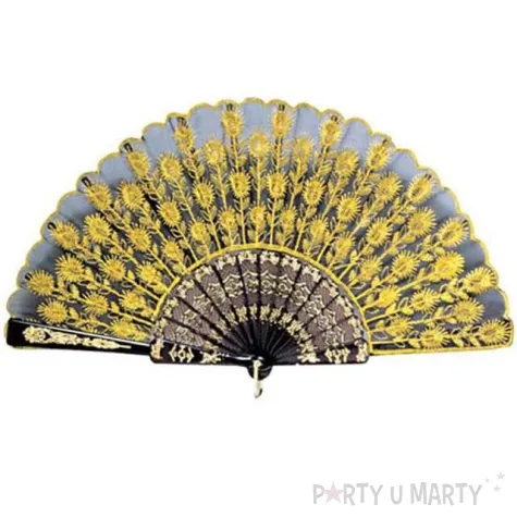 wachlarz lady zolty materialowy widmann