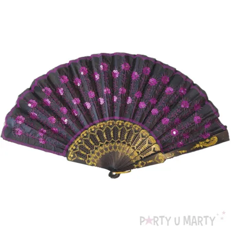 wachlarz zlocony materialowy rozowy boland