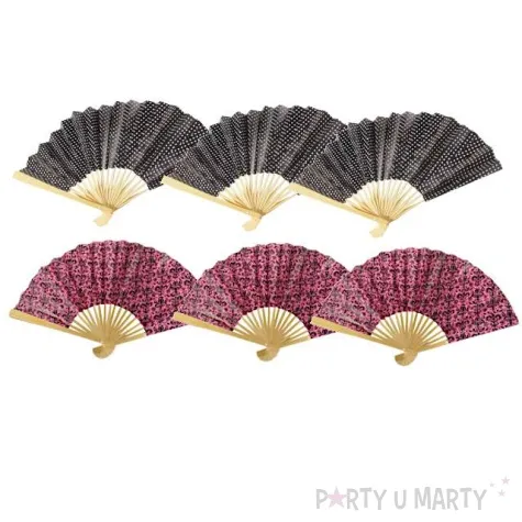 wachlarze eleganckie materialowe amscan 6 szt