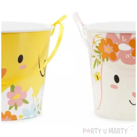 wiaderka na cukierki wielkanoc kurczak i zajac partydeco 14 cm 2 szt