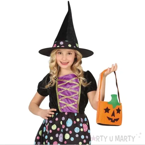 wiaderko na cukierki dynia oczy gwiazdki guirca 25 cm