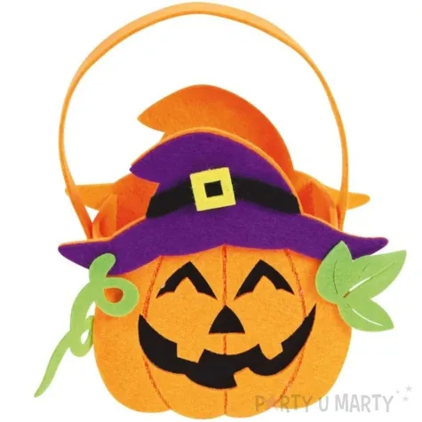wiaderko na cukierki dynia w kapeluszu guirca 20 cm