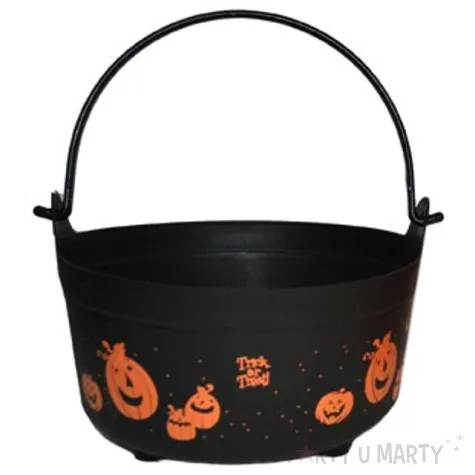 wiaderko na cukierki halloween czarne funnyfashion 15 5 cm