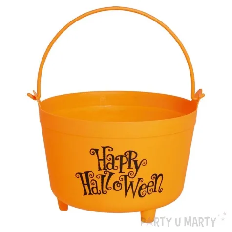 wiaderko na cukierki happy halloween pomaranczowy guirca 30 cm