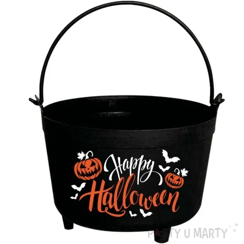 wiaderko na cukierki kociolek czarny guirca 32cm