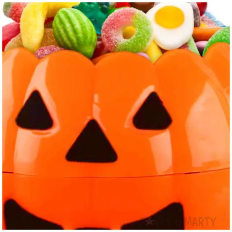 wiaderko na cukierki mini dynia usmiechnieta 7 7 6 cm