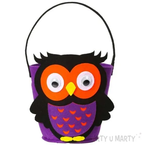 wiaderko na cukierki sowa z filcu widmann