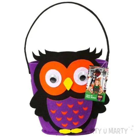 wiaderko na cukierki sowa z filcu widmann