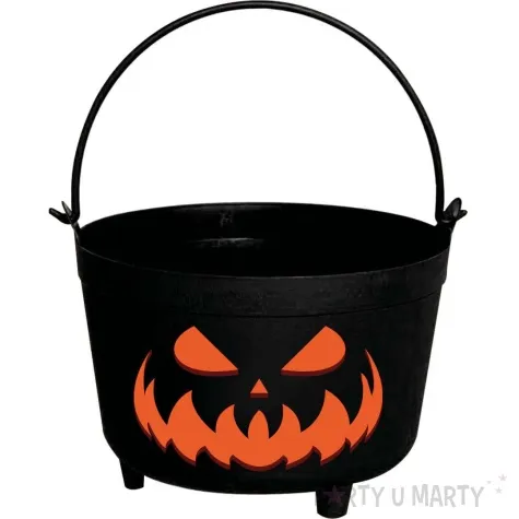 wiaderko na cukierki straszna dynia czarny guirca 24cm