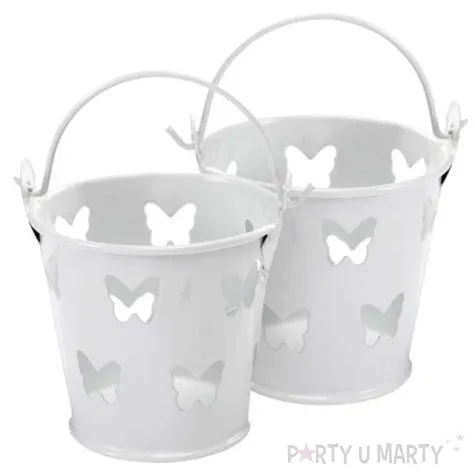 wiaderko na upominki elegant butterfly biale godan 2 szt