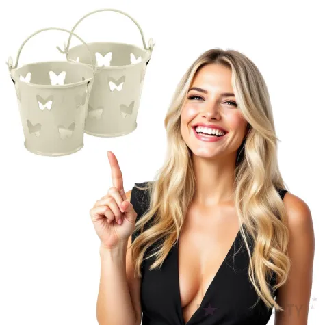 wiaderko na upominki elegant butterfly kosc sloniowa godan 2 szt