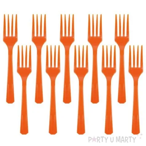 widelce plastikowe amscan pomaranczowe 10 szt