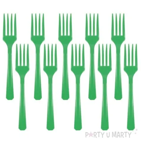 widelce plastikowe amscan zielone 16 cm 10 szt