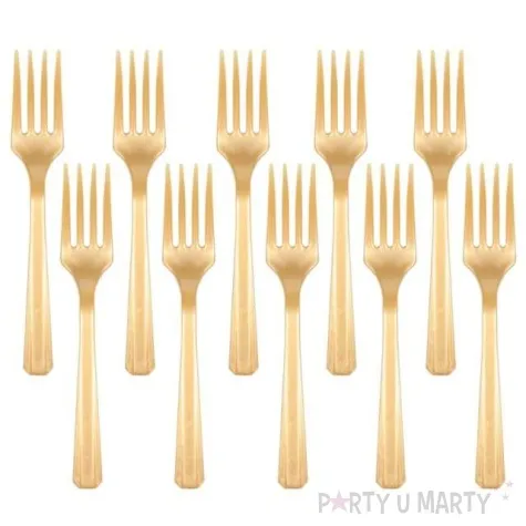 widelce plastikowe amscan zlote 16 cm 10 szt