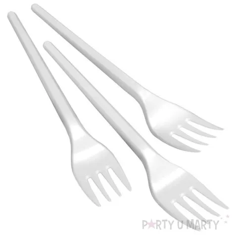 widelce plastikowe classic biale ravi 12 szt