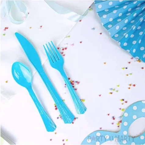 widelce plastikowe classic blekitne partypal 14 cm 20 szt