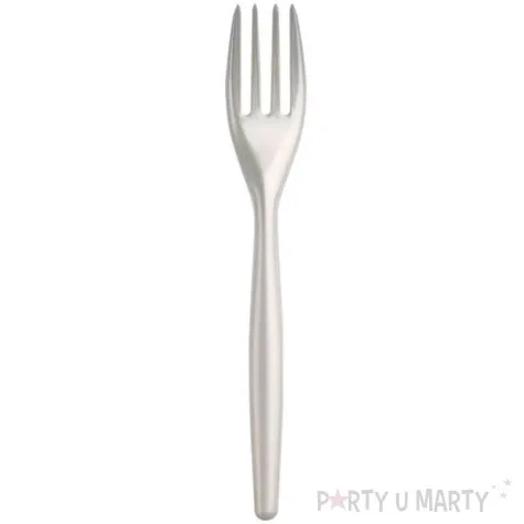 widelce plastikowe premium goldplast biale perlowe 19 cm 20 szt