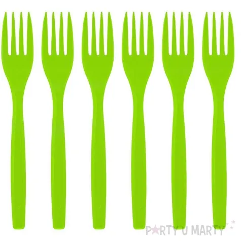 widelce plastikowe soczyste kolory zielony arpex 6 szt