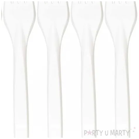 widelce plastikowe wielorazowe arpex bialy 18 cm 8 szt