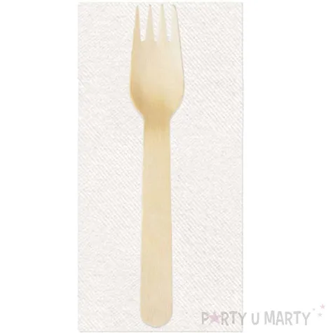 widelec drewniany eko z serwetka godan