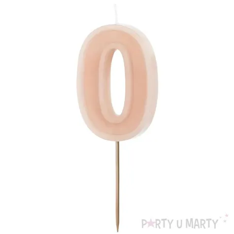 wieczka na tort cyfra 0 brudny r partydeco 10 cm