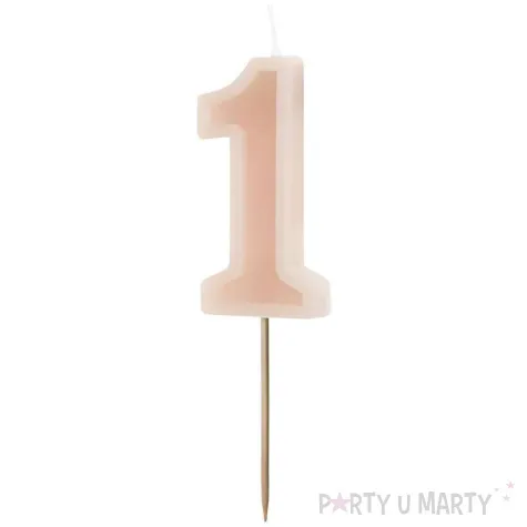 wieczka na tort cyfra 1 brudny r partydeco 10 cm