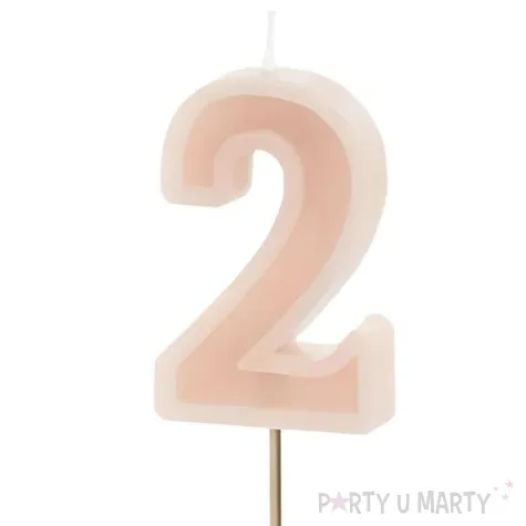 wieczka na tort cyfra 2 brudny r partydeco 10 cm